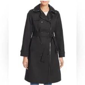 Kate Spade Black Trench Coat with Belted Waist